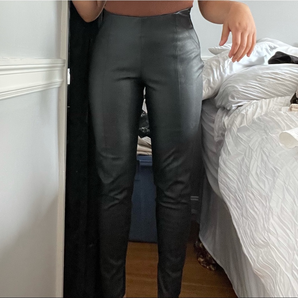 Zara black leather pants.
